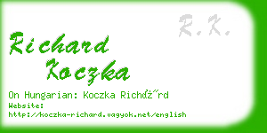 richard koczka business card